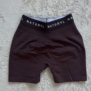 Brown NATURYL Biker Shorts